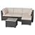GarveeLife 5-Piece Outdoor Patio Rattan Wicker Sofa Set, PE Rattan Conversation Sectional with Thickened Back Cushion, Glass Tabletop, Ottoman - Ideal for Courtyard Space, Beige