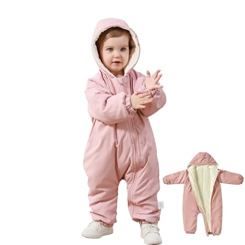 Image of UVIPC Toddler Snow Suit Newborn Baby Winter Clothes Long Sleeve Romper Convenient Dual Zipper Design Outdoor Snowsuit
