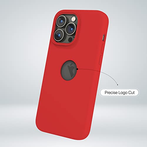 Image of eller sante Liquid Silicon Logo-Cut for iPhone 14 Pro Case Cover, Soft TPU, Shockproof, Scratch Resistant, 6 Feet Drop Protection, Compatible with iPhone 14 Pro Back Cover - Red