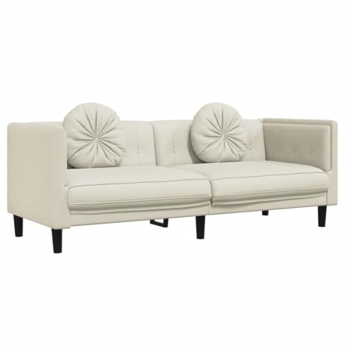 Emmtore Sofagarnitur, Sessel Couch Sofa für Wohnzimmer, Loungesofa Polstersofa mit Kissen, Couchgarnitur Sitzmöbel,Modern,Creme,2-Sitzer + 3-Sitzer – Bild 7