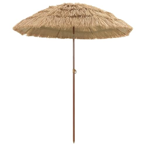 Tidyard Strandparasol Braun Ø 160 x 196 cm Stahl, Gartenschirm Marktschirm Kurbelschirm für Garten Gastronomie Pool42006673