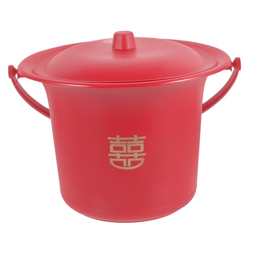 GARVALON Elegant Bucket Portable Spittoon Urine Pot Plastic Potty Sealed Lid Easy to Clean Suitable for All Ages