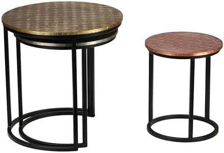Bare Decor Georgia Metal Nesting End Tables, Set of 3