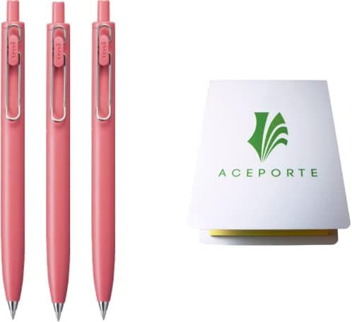 Uni-Ball one F 0.020 in Se puede escribir claramente bolígrafo de gel, paquete de 3 unidades (cuerpo rojo desteñidonegro inc), juego de notas