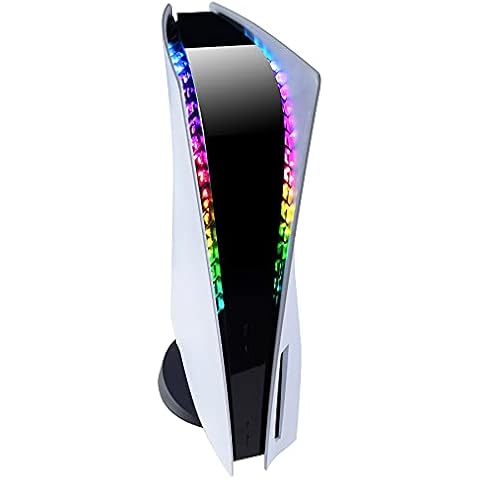 eXtremeRate RGB LED Light Strip for ps5 Console, 7 Colors 29 Effects DIY Decoration Accessories Flexible Tape Lights Strips Kit for ps5 Console with IR Remote Cover