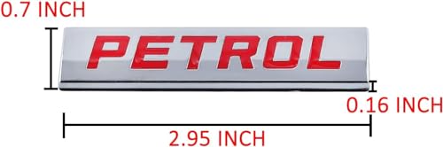 Image of AutoBizarre 3D Raised Petrol Metal Monogram Emblem Badge Sticker for All Cars & Bikes (Silver Red)