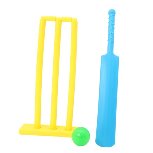 CONGARTENO Juego de Cricket Infantil para Exteriores Bate Unisex de Plástico Seguro Balones de Colores Aleatorios y Bordes Redondeados para Juego Interactivo Entre Padres E Color Aleatorio