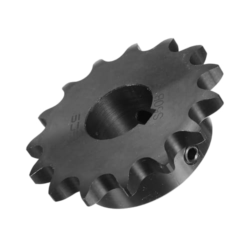 Image of uxcell #50 Chain Roller Sprocket B Type, 1-1 /8 inch Bore 15 Tooth Single Strand Chain Sprocket, Carbon Steel, Keyway with Set Screws