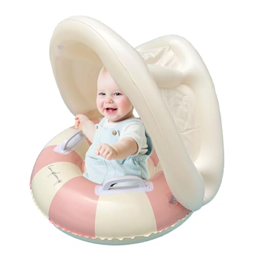 Natación Inflable Flotante 0-4 años Anillo Plegable Protección Solar | Asiento de Seguridad Infantil | Accesorio de natación Seguro, Comodidad de Verano, Juego de Agua para bebés pequeños