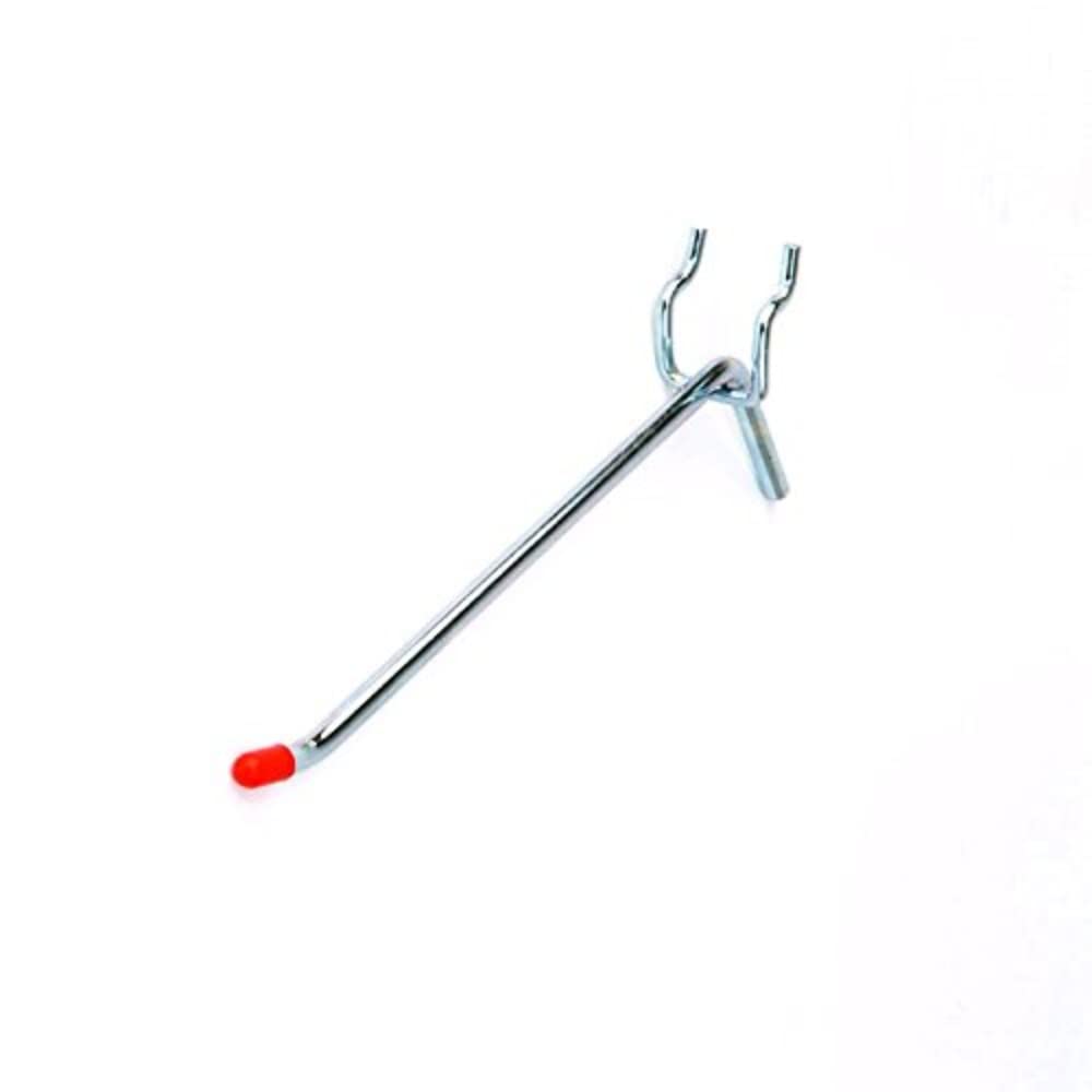 Merriway BH04849 (120 Pcs) Single Pegboard Hooks BZP 150mm to Fit 19mm Pegboard - Pack of 120 Pieces, Bright Zinc Plated