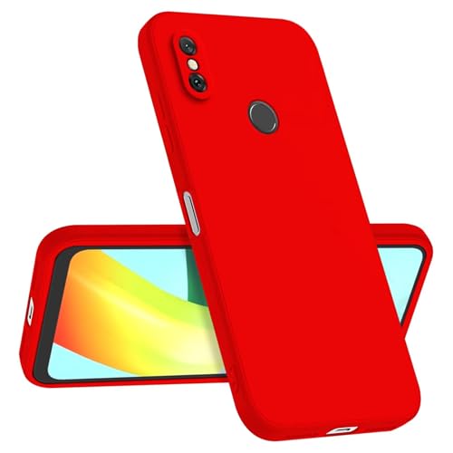 Longstong Funda Compatible con Redmi Note 6 Pro/Redmi Note 6 (6.26"), Delgada Antigolpes Personalizada Diseño Minimalista - Rojo Chino