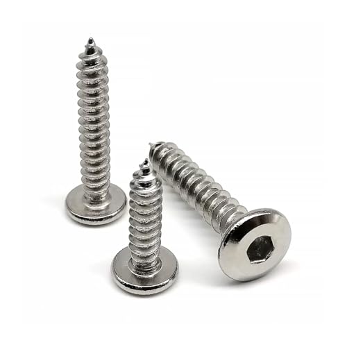 Hex Socket Large Flat Thin Wafer Head Self Tapping Wood Screw(14mm,50pcs M2.6)4