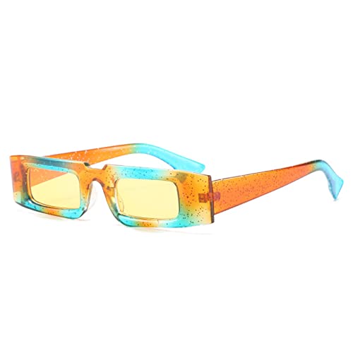 Lunettes de soleil carrées à petite monture géométrique et colorée