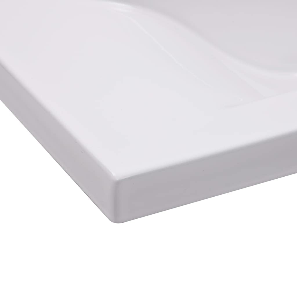 INLIFE Lavabo empotrable 81 x 39,5 x 18,5 cm de cerámica blanca, 16,9 kg, 145062