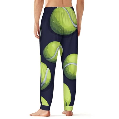Green Tennis Balls Breathable Mens Pajama Pants Lounge Sleep PJ Bottoms Sleepwear Jogger2