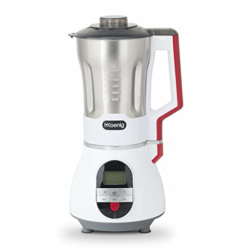 H.Koenig Soup Maker Blender Chauffant 1.7L MXC36, Bol Inox, 2 Programmes de Cuisson, Polyvalent, 3 Vitesses Pulse, Chauffage jusqu'à 100°C