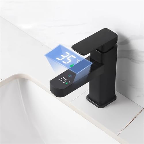 Robinet de salle de bain à affichage LED et mitigeur mécanique eau chaude froide