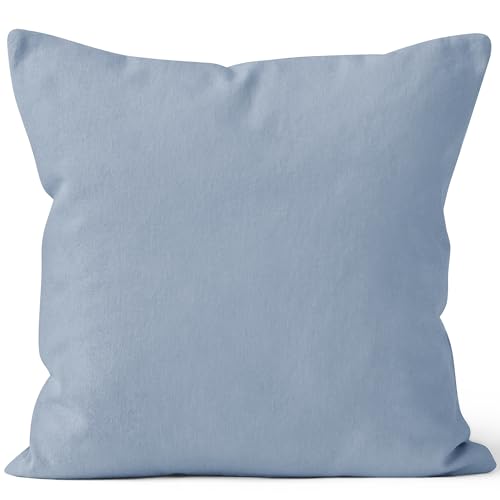 Image of Encasa XO Throw Pillow Covers 12x12 in Set of 1 B Grey | No Inserts | Cotton Pillow Covers for Living Room, Bed, Sofa, Couch | Decorative Cushion Covers with Improved Zipper