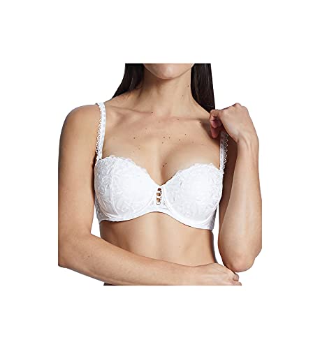 Aubade Women's Pour Toujours Moulded Bandeau Underwire Lace Bra- balconette style, perfect for bridal, White (Opale), 32E, 1 Piece Aubade Women's Pour Toujours Moulded Bandeau Underwire Lace Bra- balconette style, perfect for bridal, White (Opale), 32E, 1 Piece