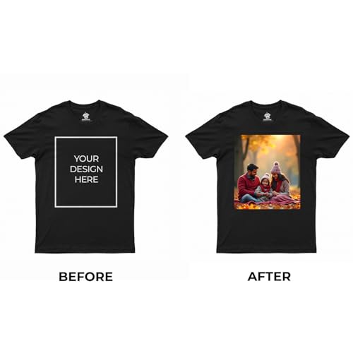 Image of CreativiT Unisex Men /Women Regular Fit Customized Tshirt | Casual Half Sleeve Round Neck | 100% Cotton with a High Thread Count