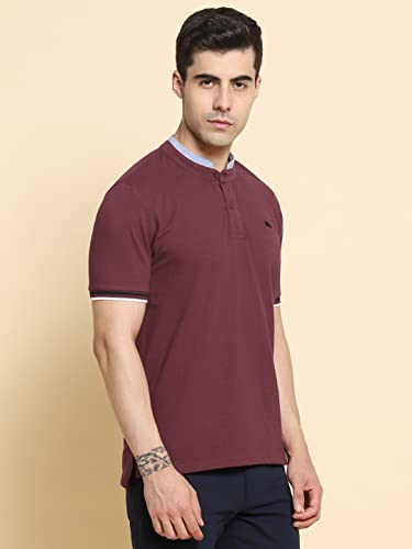 Image of Dennis Lingo Men's Cotton Slim Fit Mandarin T-Shirt