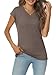 Cuptacc T Shirt Damen Sommer Tops Für Damen Oberteile V-Ausschnitt Business Bluse Kurzarm T-Shirt Locker Kaffeegrau Mittel M 38-40