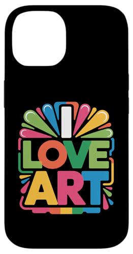 カラフル I Love Art 大胆なタイポグラフィ スマホケース iPhone 14 用
