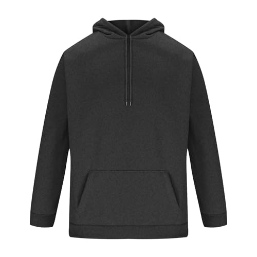 Men's Fashion Hoodies Soild Color Long Sleeve Sweatshirt Leisure Loose Fit Shirts Fall Fashion Workout Top With Pocket3