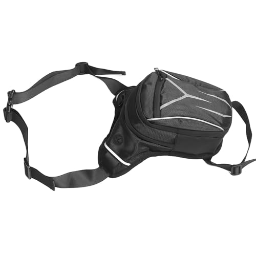 Alasum Riñonera para Moto de Tela Oxford Negra Diseño Multifunción y Gran Capacidad Adecuado para Aventuras al Aire Libre y Ciclismo