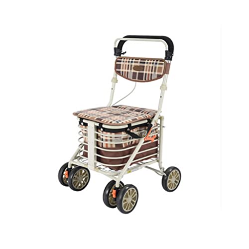 LMJ Einkaufswagen Faltbarer Einkaufstrolley aus praktischem Stahl kann auf dem Trolley sitzen, geeignet für Shopping und…