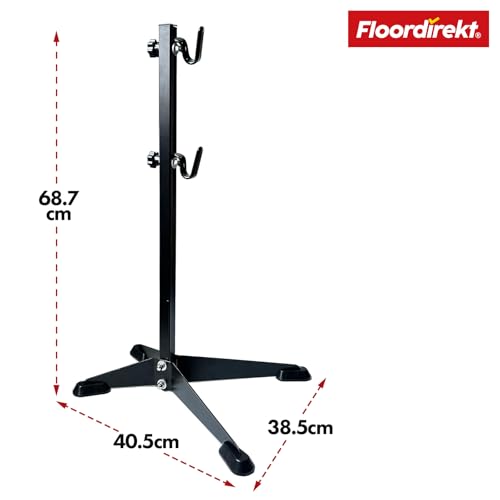 Floordirekt Verstellbarer Fahrradständer mit Gummihaken Fahrrad Montageständer, Fahrradständer, Wartungsständer mit Haken, Fahrradhalter, Montageständer, (Leon)