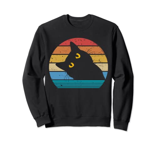 Amante retro del gato negro estilo vintage gata linda gatito Sudadera Cover