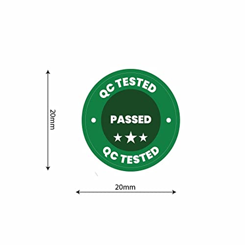 Image of CVANU 500pcs QC Tested Passed Mini Sticker in Green Color Round Shape (20 X 20mm) cv7