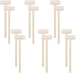 BHAHAI 12 PCS Mini Wooden Hammer, Wooden Crab Mallets Chocolate Hammer Seafood Hammer Kids Hammer Mini Wooden Mallet Toy Lobster Mallet Shellfish Hammers Small Wooden Hammer for Chocolate