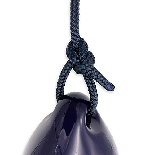 HonuNautic Boot Fenderleine | Festmacherleine | Fenderseil | Festmacher | Tau | Seil 8, 10, 12 mm Durchmesser mit Auge, 2 m oder 3 m Lang, in Dunkelblau oder Schwarz (ø 12 mm, 3 m lang)