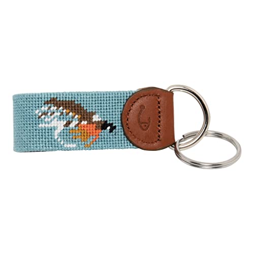 Image of Leather Hand-Stitched Needlepoint Key Fob or Key Chain