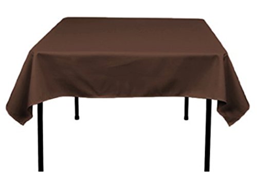 TEKTRUM 54 X 54 INCH 54"X54" SQUARE POLYESTER TABLECLOTH - THICK/HEAVY DUTY/DURABLE FABRIC (Chocolate)