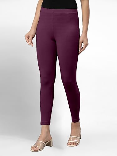 Image of TRENDMALLS Women's Super Combed Cotton Elastane Stretch Ankle Length Leggings with Ultrasoft Waistband