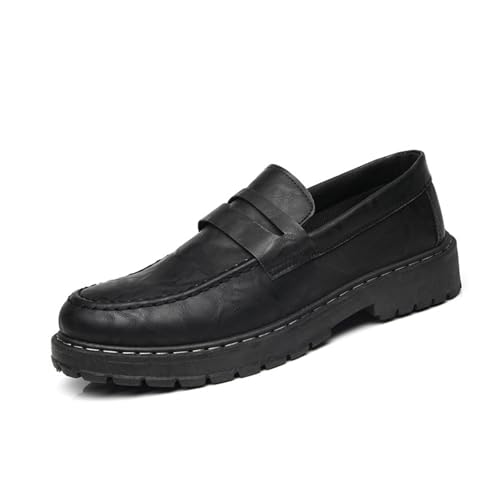 Dress Shoes for Men Men's Casual Leather Loafers Spring and Autumn All-Match Flat Shoes for Youth