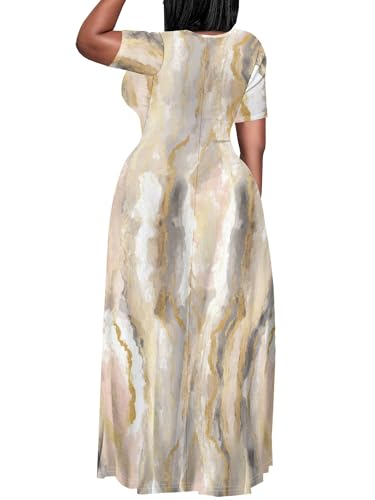 Image of Plus Size Maxi Dresses for Curvy Women T-Shirt Summer Sun Dresses Loose Fit