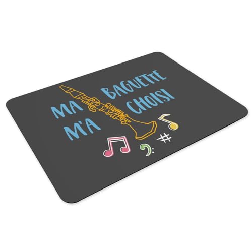Set de table musique protégeant des rayures avec dessous caoutchouc grand format noir