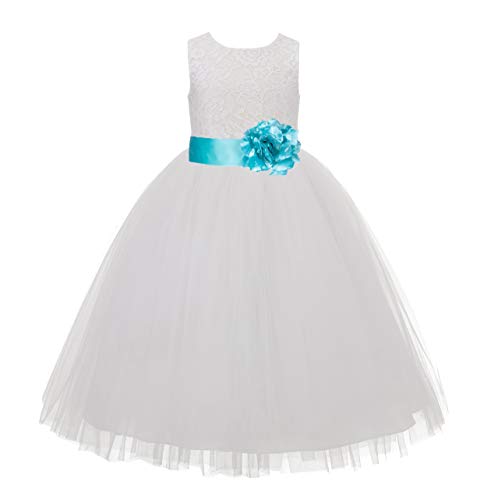 Ivory Floral Lace Heart Cutout Toddler Flower Girl Dress Baptism Dresses 172T 8