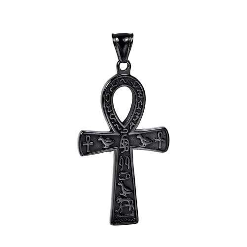 Collier Ankh en argent 925 de style égyptien antique pour homme et femme