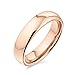Plain Simple Dome Couples Titanium Wedding Band Bague Polie pour Hommes pour Femmes Confort Fit Rose Gold Tone 5MM