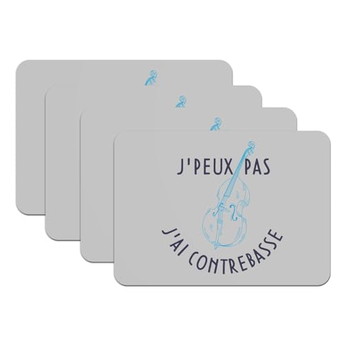 Set de table contrebasse anti-glisse gris grand format pour protéger les tables en bois - 2