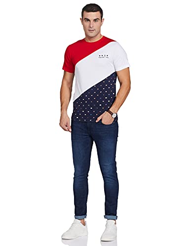 Image of Max Men's Cotton Colorblocked Ultra Slim Fit Crew Neck T-Shirt