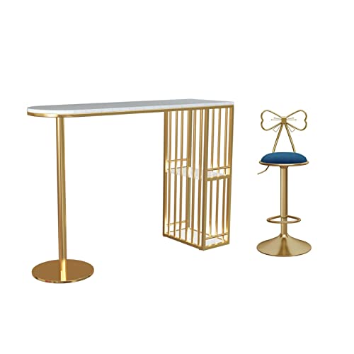 ENGENDER Mesa de Bar Mesa de Barra mármol nórdica Moderna contra la Pared Larga Sala Estar Barro Table Estudio Banco Trabajo Barra Cocina(C,100 * 40 * 100cm)