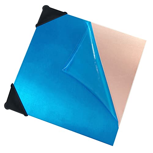 Image of 2 Pieces 99.9% Pure Copper Sheet, 6 inch x 6 inch,18 Gauge(1mm) Thickness, Film Attached Copper Plate, Great for Jewelry, Crafts, modelers