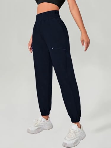 Image of LERIYA Fashion Women's Joggers - Soft High Waist Straight Fit Pants | Comfortable Polylyrca Trousers Travel