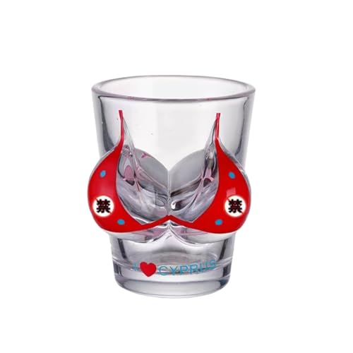巨乳 おっぱい ショット グラス ビキニ ハイビスカス ガラス お土産 ユニーク ギフト ギャグ ユーモア おもしろ 業務用 家庭用 来客用 おしゃれ かわいい バー 晩酌 ギフト 約 (C)